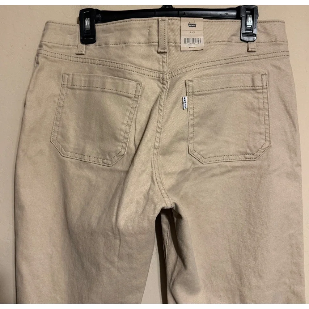 Levi's Superlow Flare Jeans‎ Khaki Beige Pants Women 31x32 Wide Leg Stretch NEW